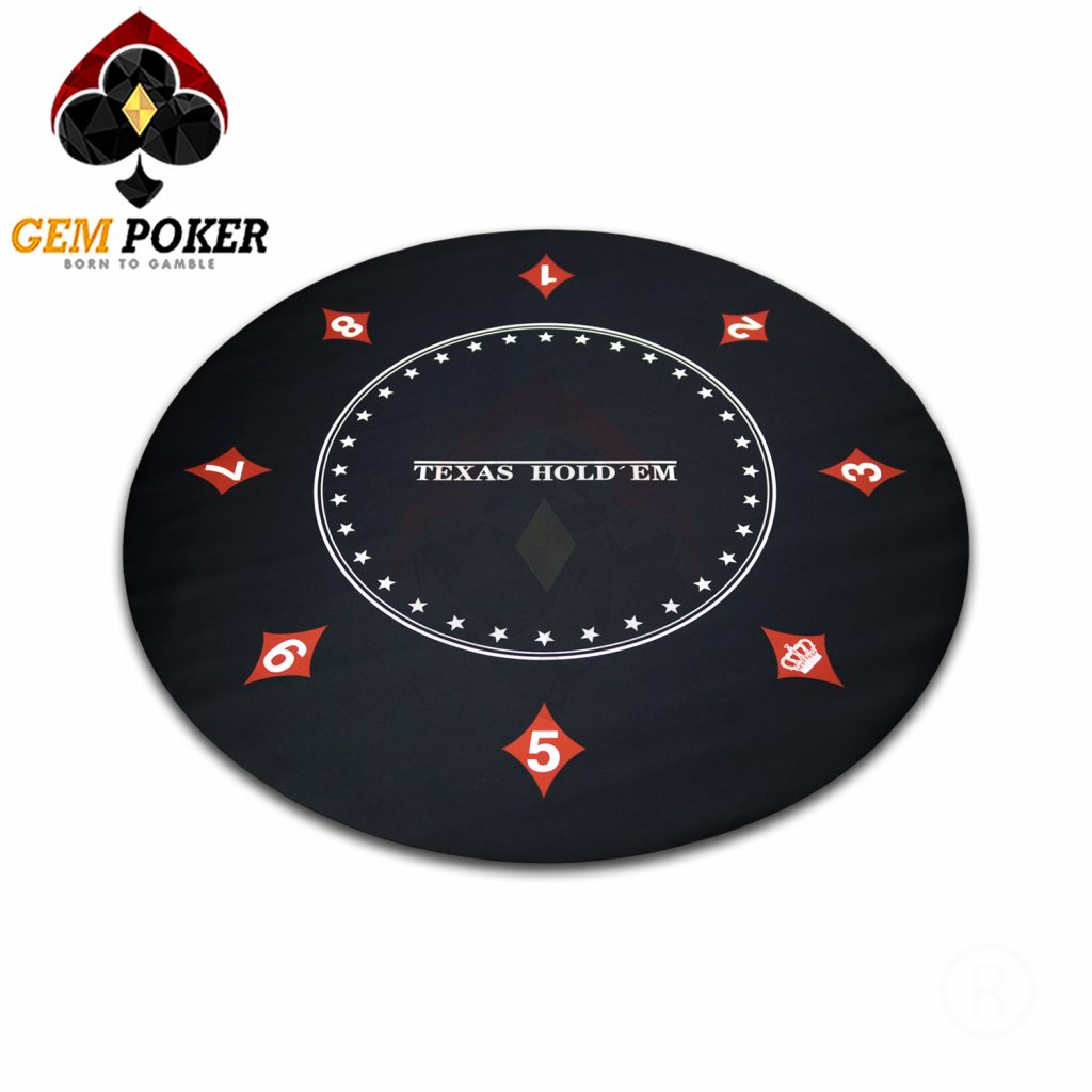 ROUND POKER MAT TEXAS HOLD'EM BLACK I GEMPOKER.VN