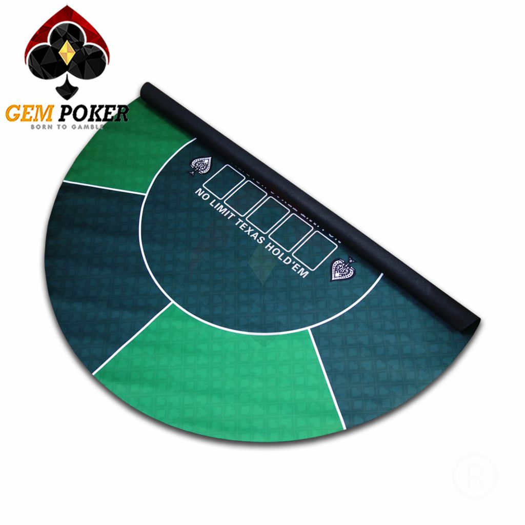 ROUND POKER MAT TEXAS HOLD'EM GREEN I GEMPOKER.VN